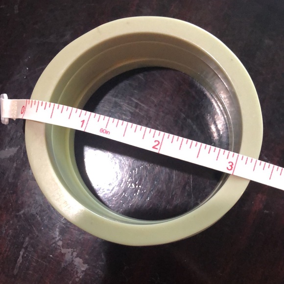 Trio of Anthropologie Pale Green Stacking Bracelets with Gold dots - Picture 8 of 8